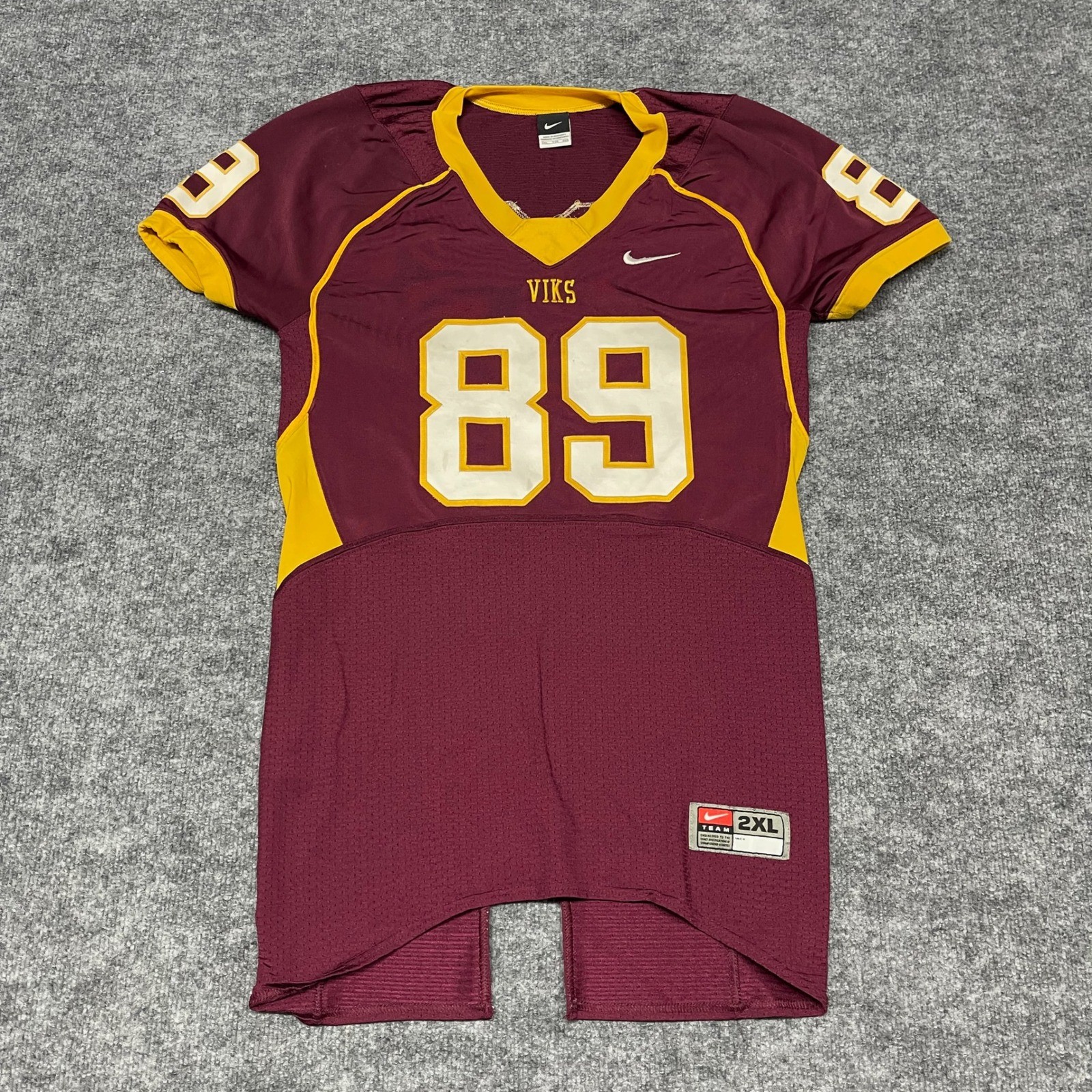 Nike Forest Grove High School Vikings Football Jersey XXL 2XL #89 Red Game Worn