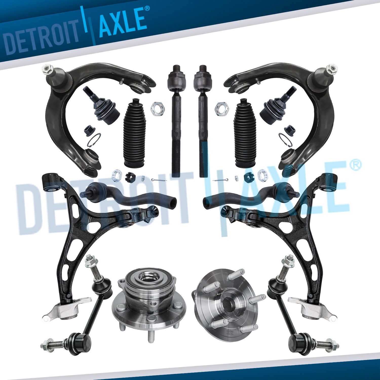 16pc Front Control Arms Wheel Hub Kit for 2011-2015 Durango Jeep Grand Cherokee