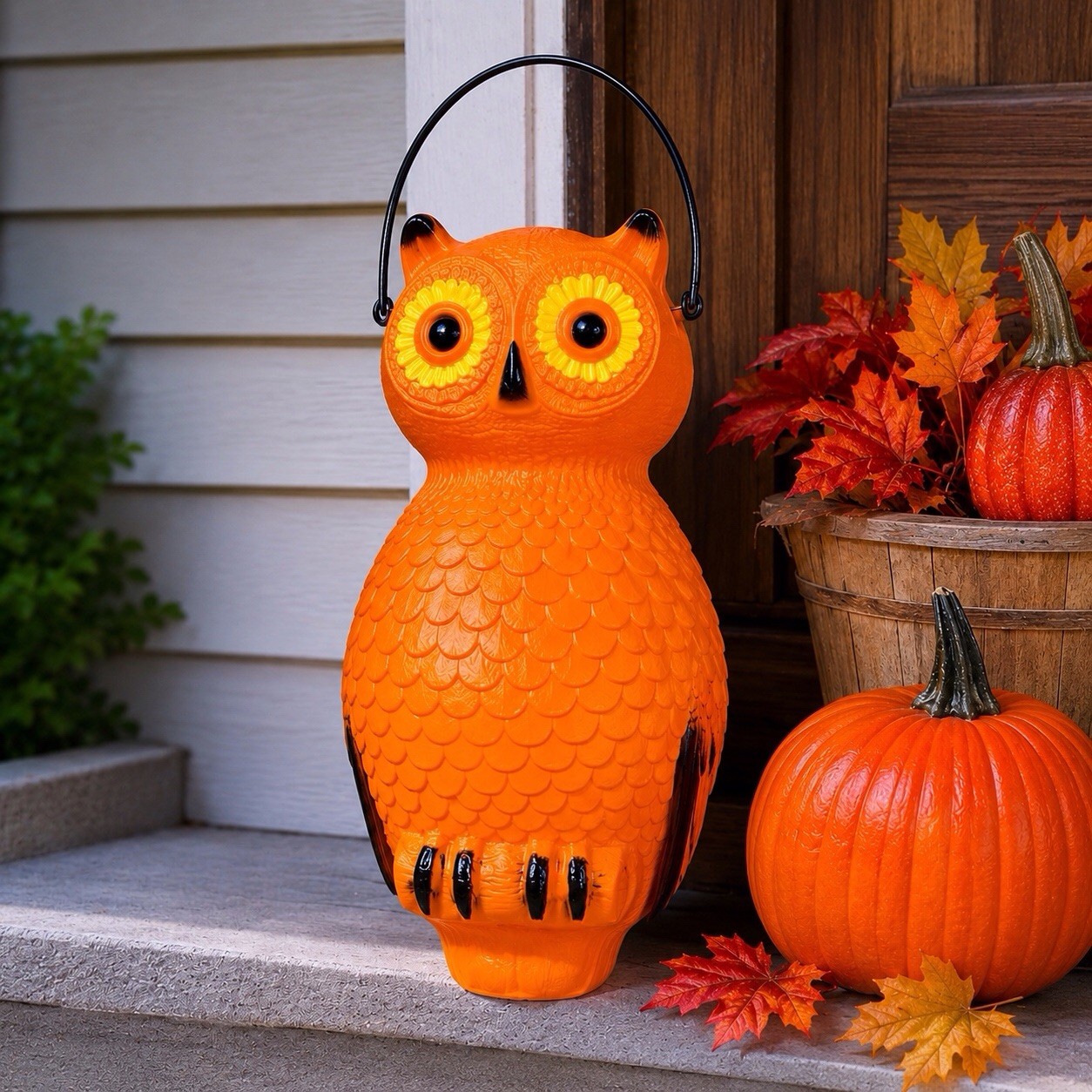 Blow Mold Halloween Orange Hanging Owl 14” Inches Union Products New Lighted Blow Mold Halloween Orange Hanging Owl 14” Inches Union Products New Lighted