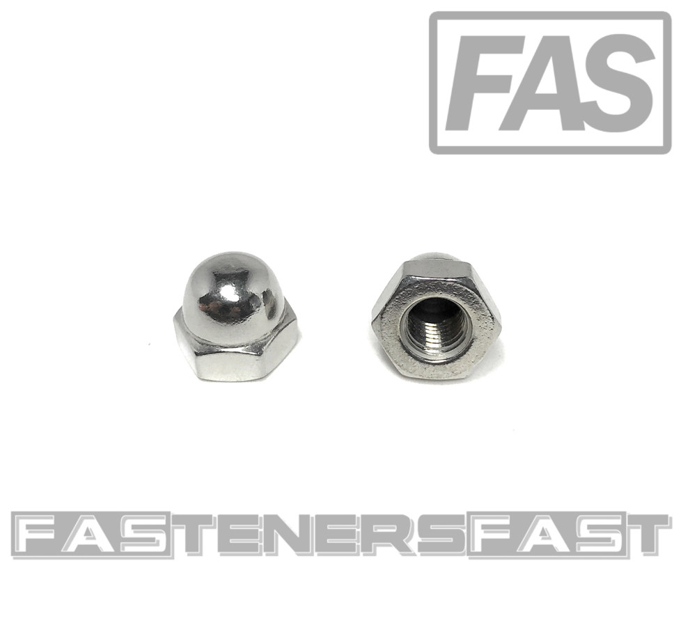 (10) 3/8-24 Stainless Steel Hex Acorn Cap Nuts - Fine Thread UNF (10 Pieces) (10) 3/8-24 Stainless Steel Hex Acorn Cap Nuts - Fine Thread UNF (10 Pieces)