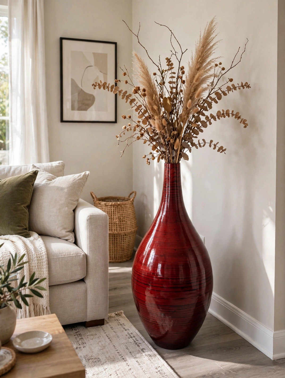 Pier 1 Imports Glossy Red Floor Vase 36” H X 14” D Pier 1 Imports Glossy Red Floor Vase 36” H X 14” D