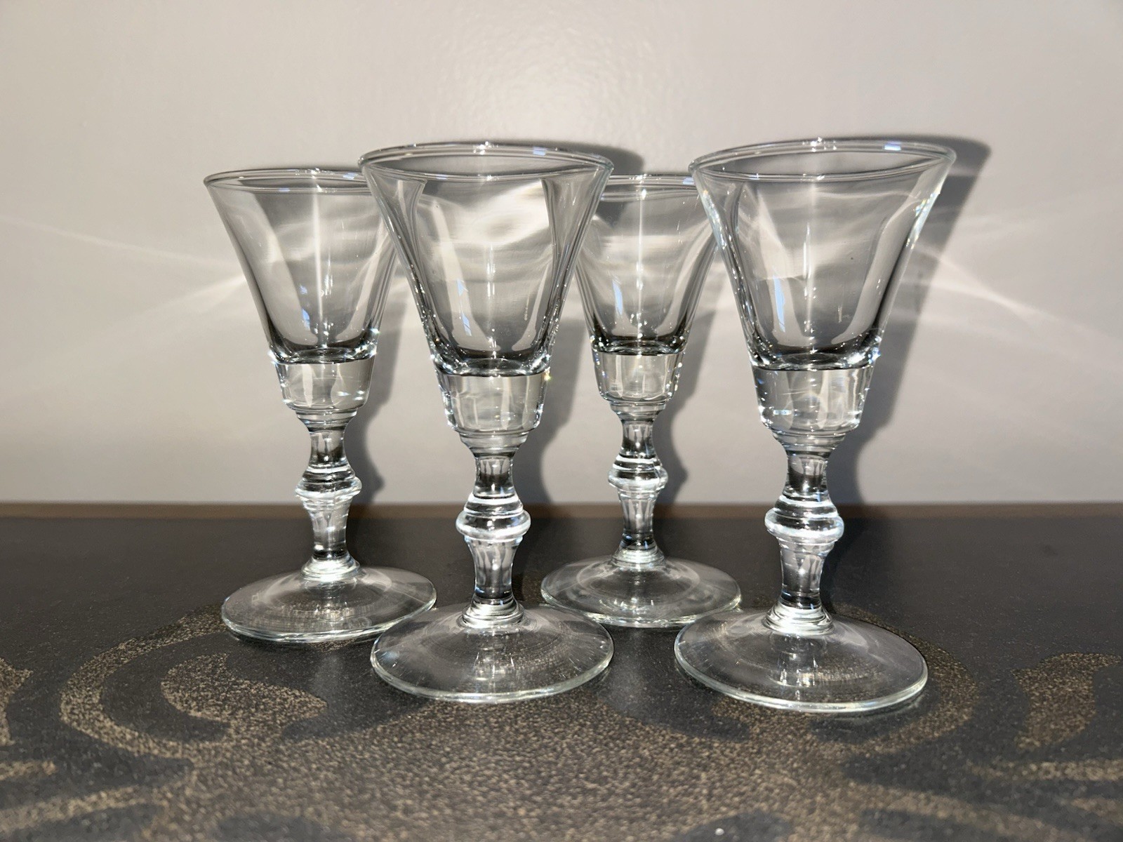 Vintage Libbey Georgian 2 oz. stemmed glasses-sherry set of 4 Vintage Libbey Georgian 2 oz. stemmed glasses-sherry set of 4