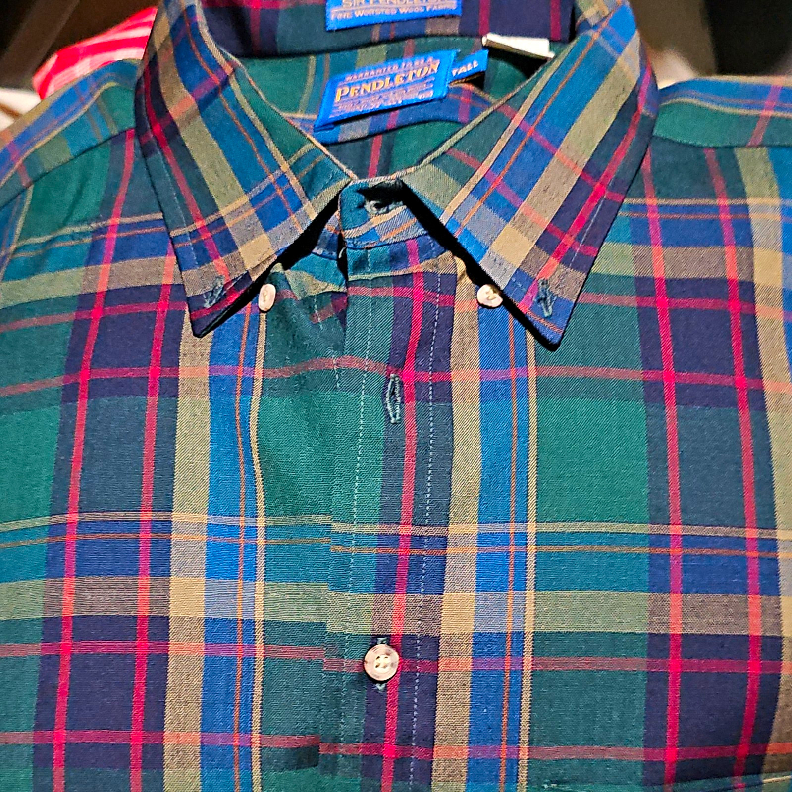 Pendleton Men\'s 3XLT Wool Plaid Long Sleeve Button-Down Collar Shirt *AS IS* Pendleton Men\'s 3XLT Wool Plaid Long Sleeve Button-Down Collar Shirt *AS IS*