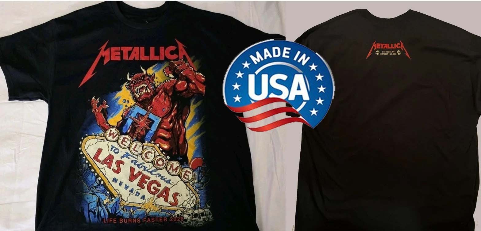 🔥HOT Metallica Las Vegas NV Poster October 1 3 2026 T-Shirt 2Sided Reprint 🔥HOT Metallica Las Vegas NV Poster October 1 3 2026 T-Shirt 2Sided Reprint