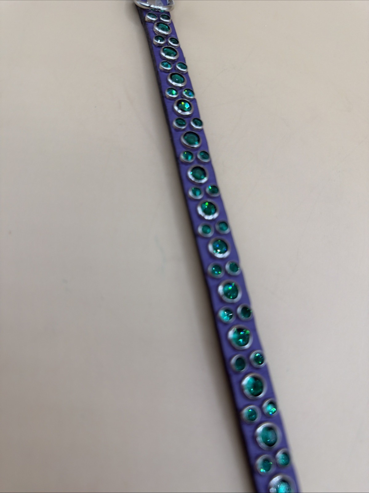 Leather Rhinestone Dog Collar 14”x1/2” Narrow XS Fancy Bling Chihuahua Yorkie Leather Rhinestone Dog Collar 14”x1/2” Narrow XS Fancy Bling Chihuahua Yorkie