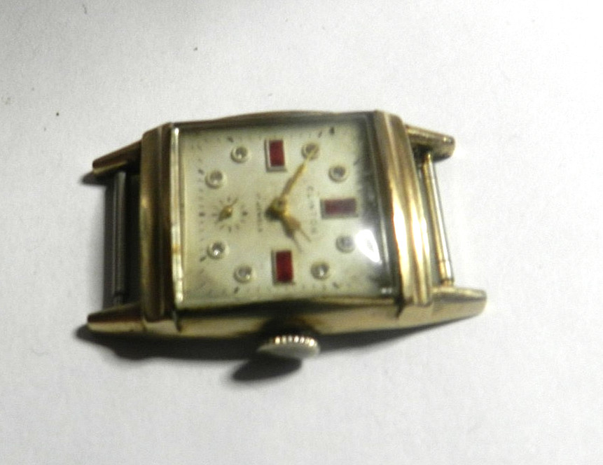 VTG 1940\'S MEN’S CLYNTON 17\'J SWISS MANUAL WIND GOLD FILL BEZEL WRISTWATCH RUNS