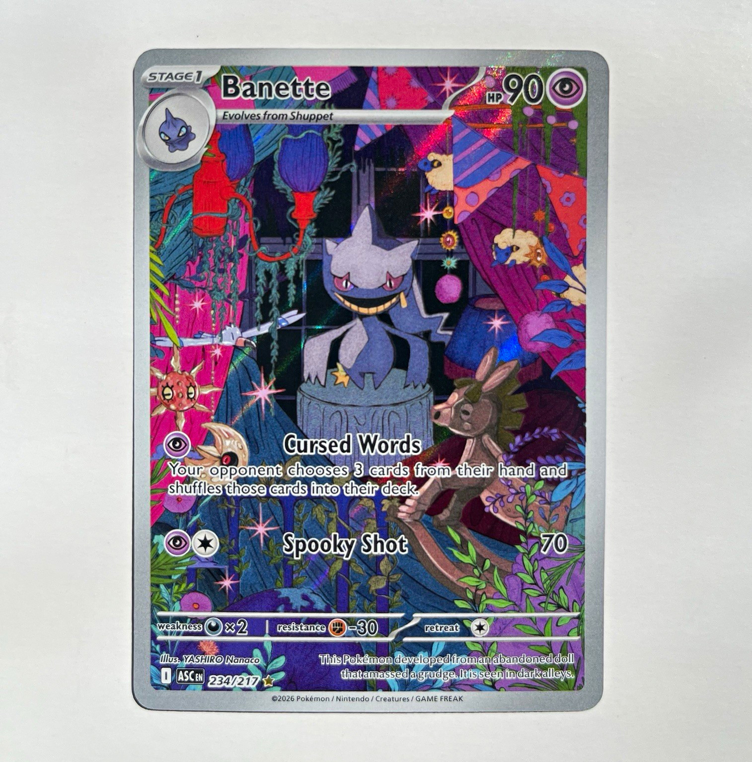 Banette 234/217 Illustration Rare Holo - Ascended Heroes Pokemon TCG English Banette 234/217 Illustration Rare Holo - Ascended Heroes Pokemon TCG English