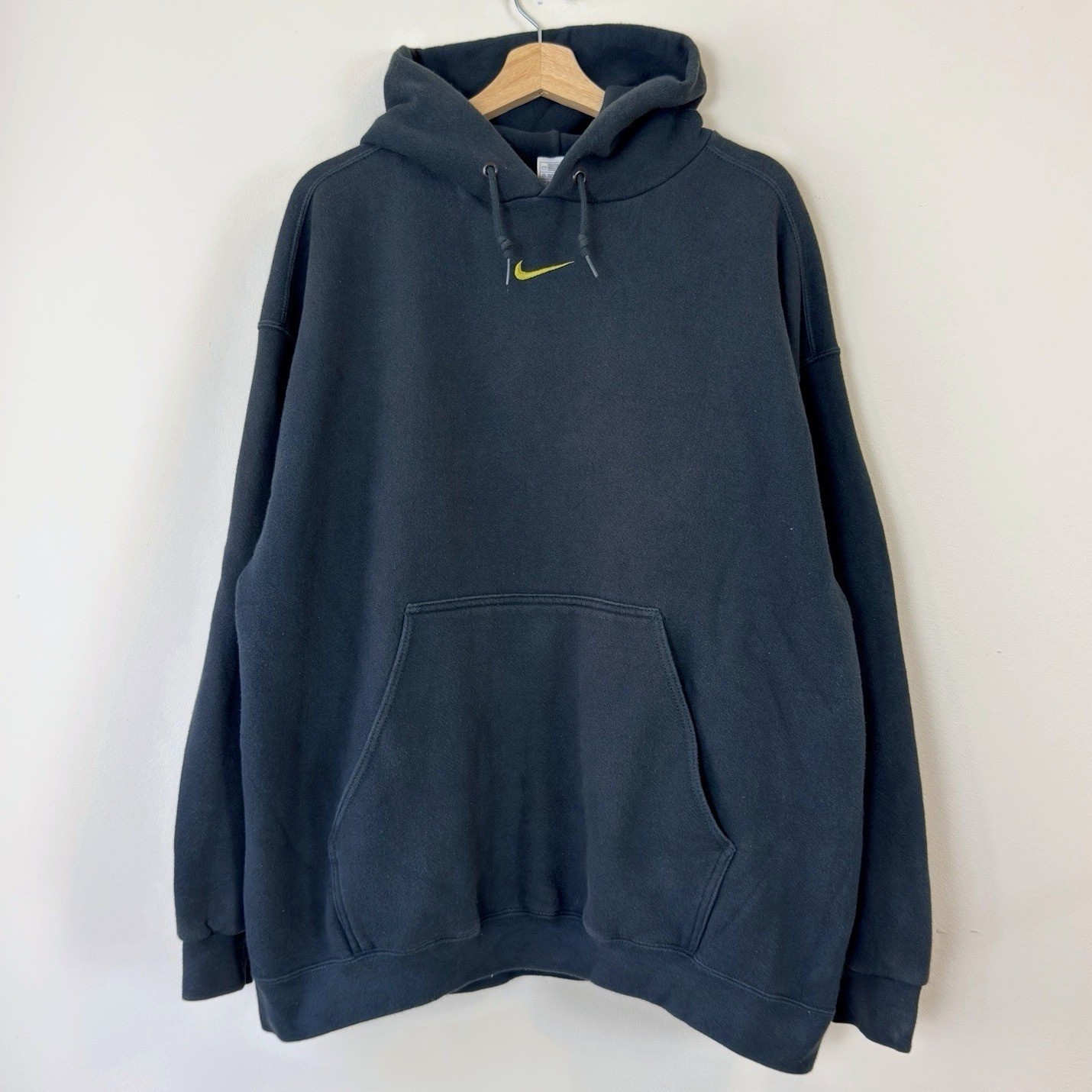 Vintage 90\'s Nike Forest Green Center Swoosh Rare Hoodie - XL