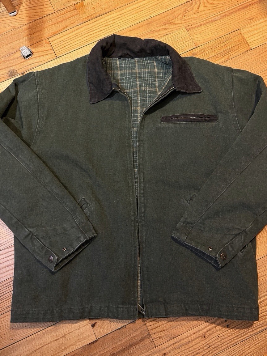 VTG Carhartt Style Detroit Jacket Green Blanket Lined Mens Medium VTG Carhartt Style Detroit Jacket Green Blanket Lined Mens Medium