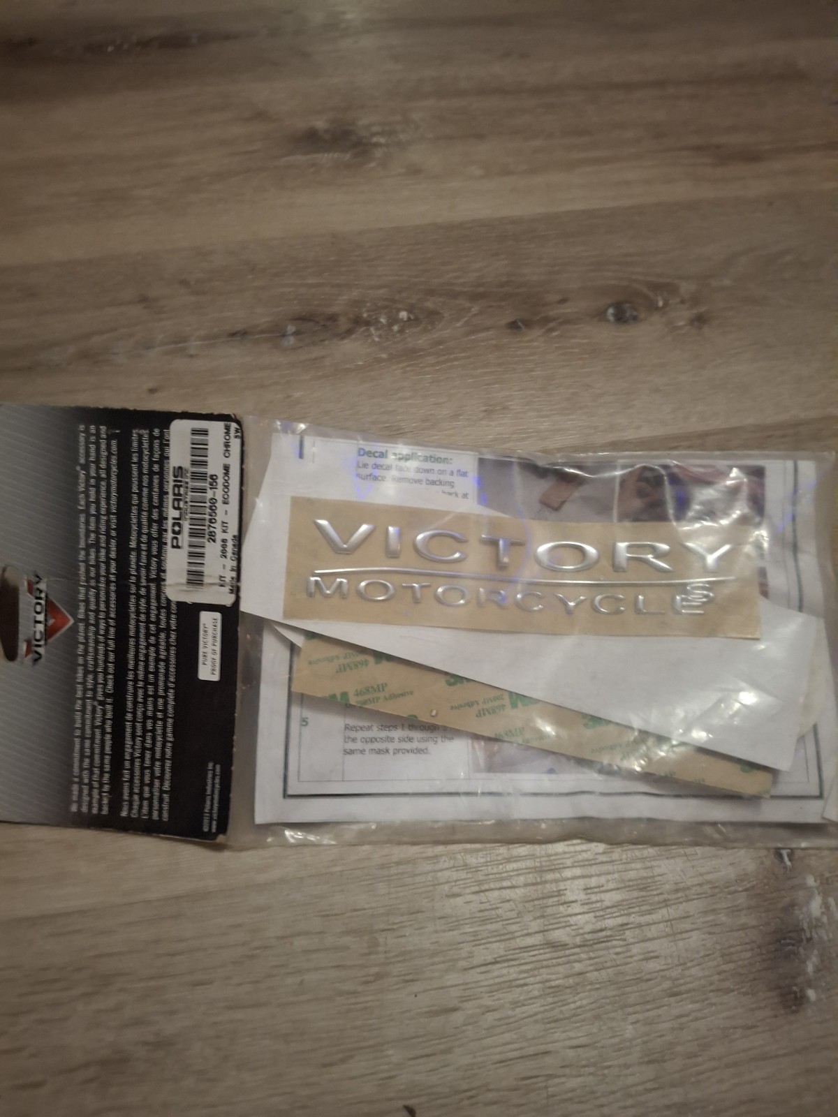 Victory Motorcycle OEM Chrome Tank Logo Kit NOS Part # 2876560-156. Rare. Victory Motorcycle OEM Chrome Tank Logo Kit NOS Part # 2876560-156. Rare.