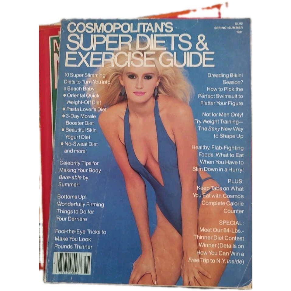 Vintage 1981 Cosmopolitan Super Diets Exercise Guide Cheryl Tiegs Jerry Hall...