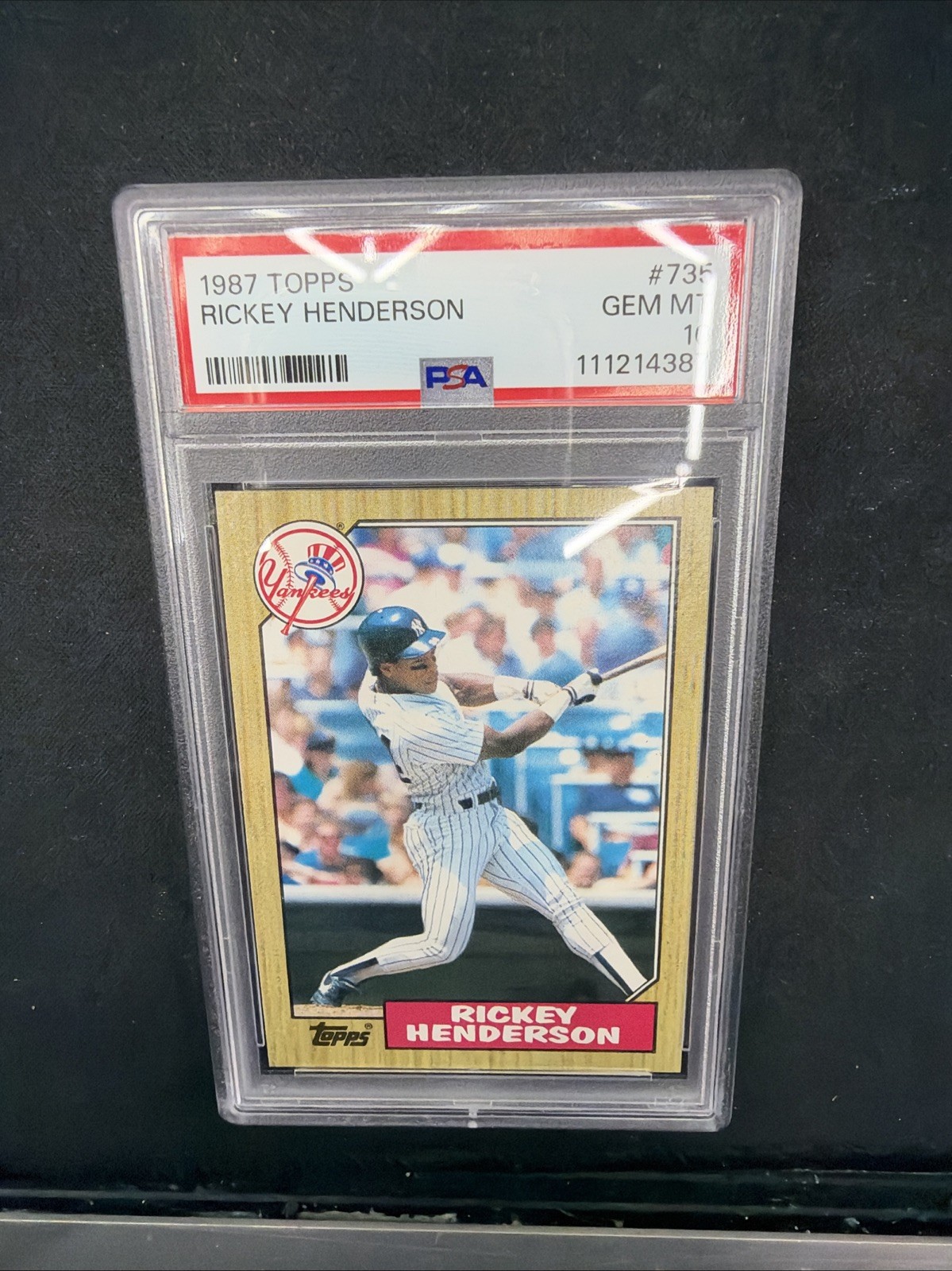 1987 Rickey Hencerson Topps PSA 10 Yankees Baseball 1987 Rickey Hencerson Topps PSA 10 Yankees Baseball