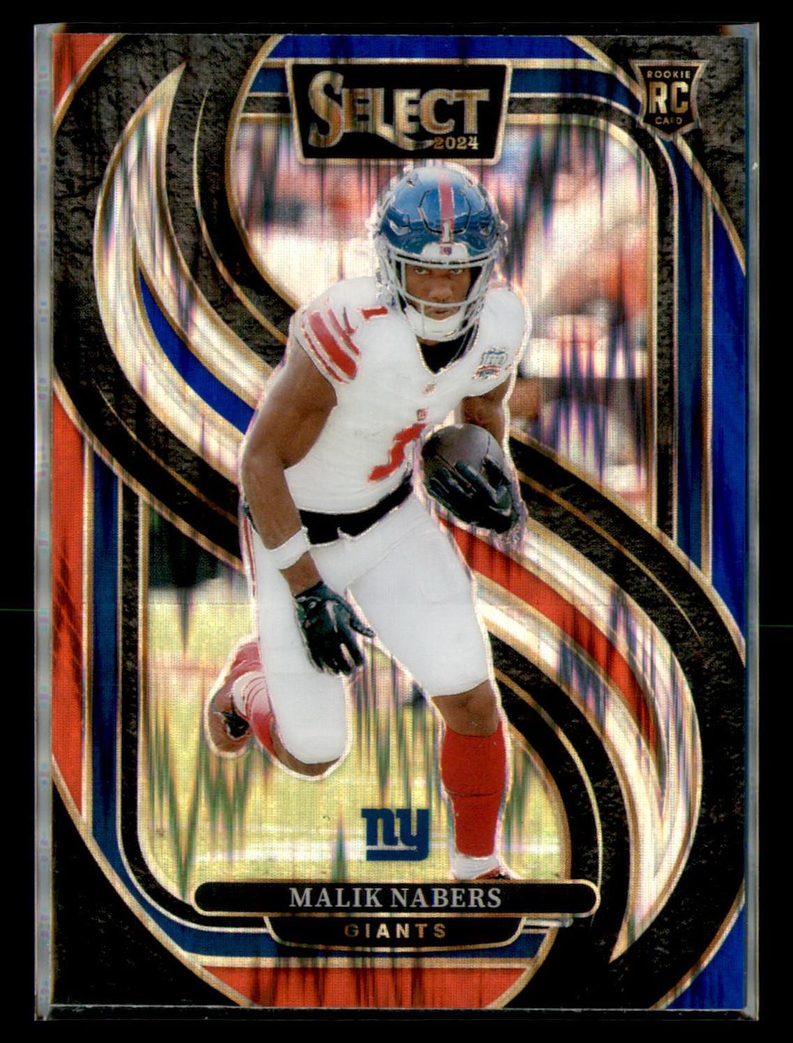 2024 Panini Select #116 Malik Nabers Red & Blue Prizm Shock