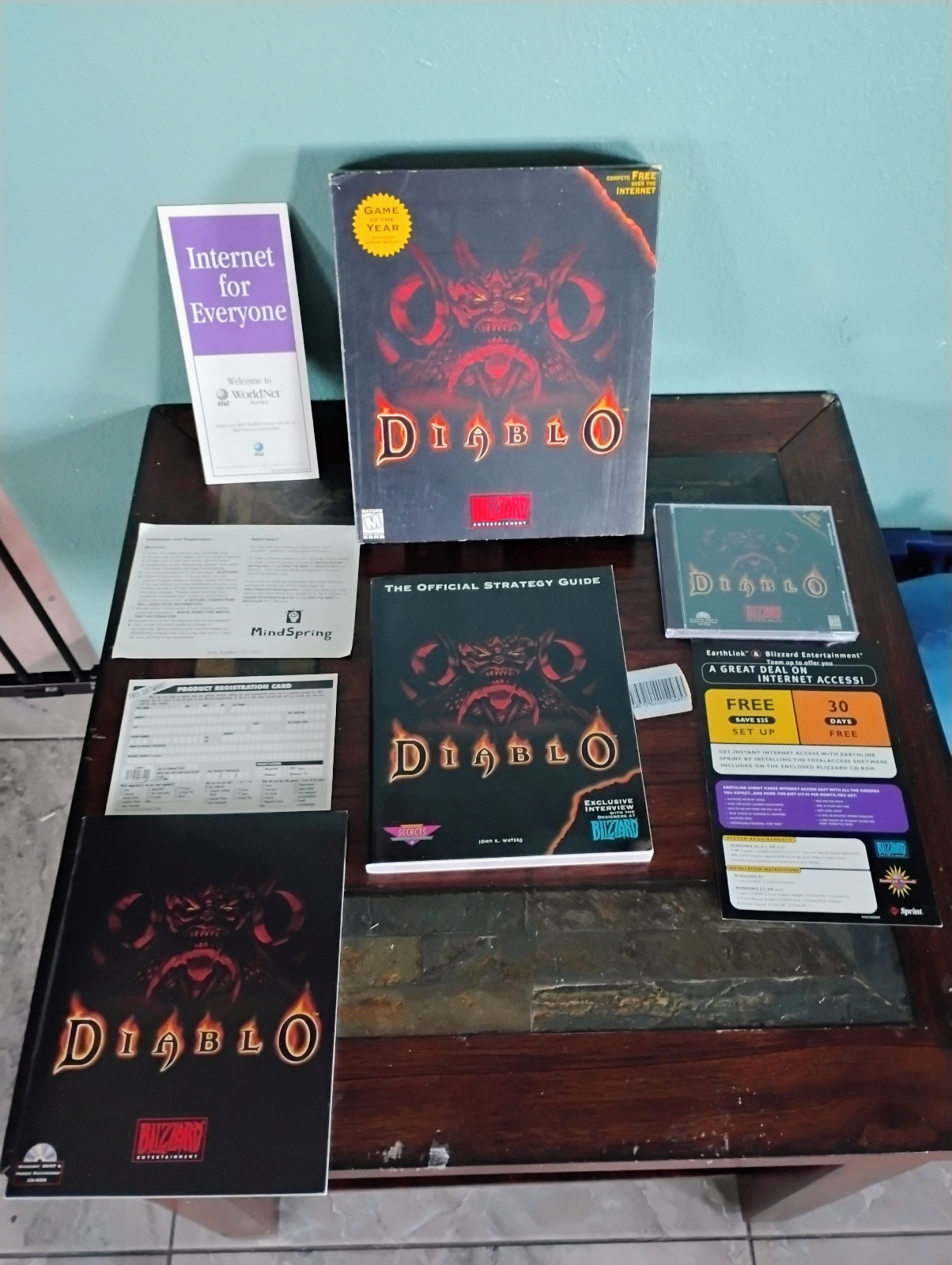 Diablo 1 PC Big Box 1996 Blizzard CD Manual Official Strategy Guide Complete