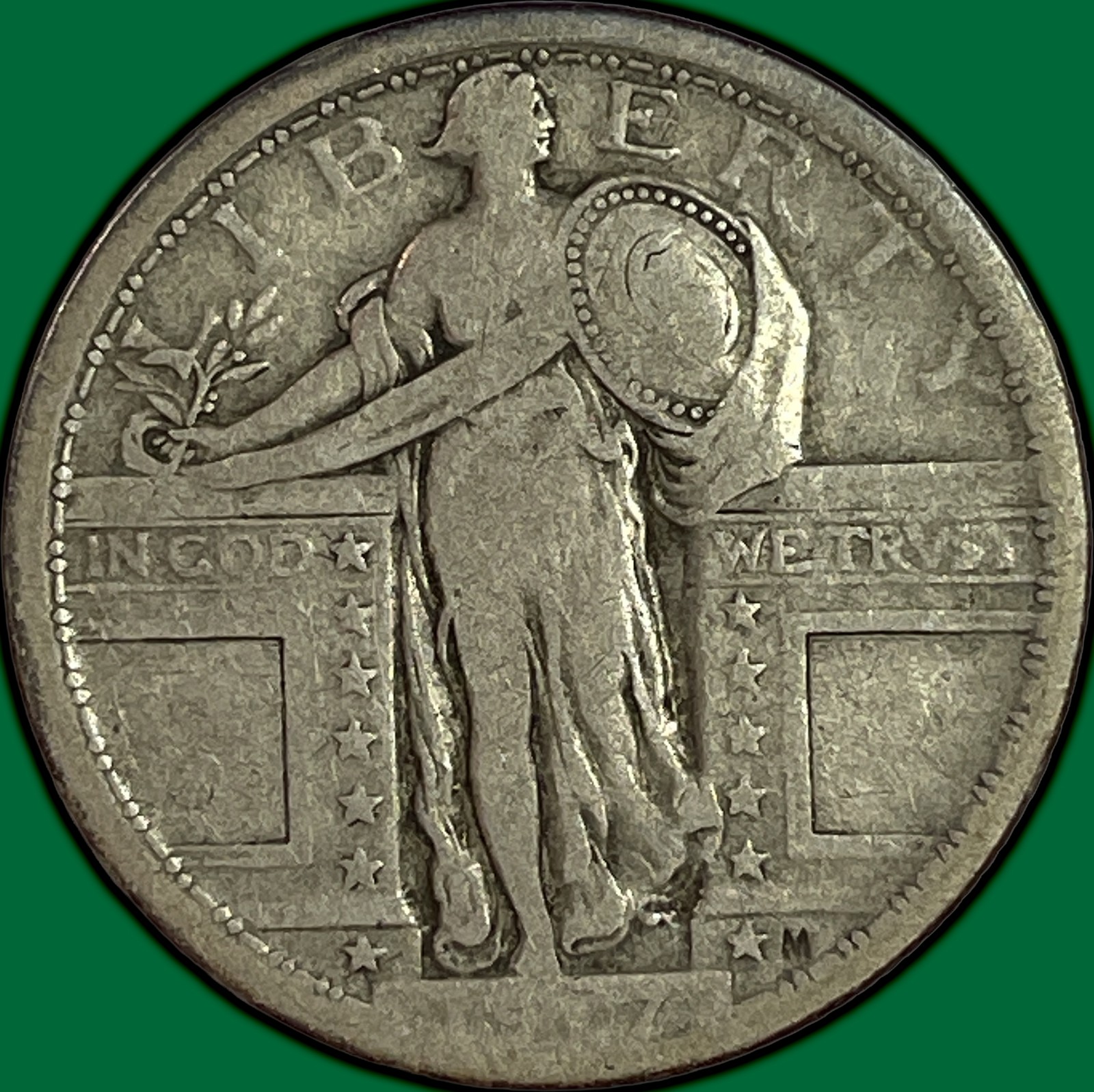 1917 Type 1 Standing Liberty Quarter Fine F Coin #49887
