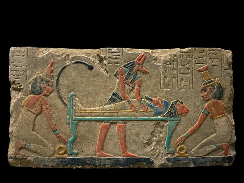 Rare Pharaonic Stela of God Anubis : Authentic Ancient Egyptian Artifact 235 BC Rare Pharaonic Stela of God Anubis : Authentic Ancient Egyptian Artifact 235 BC