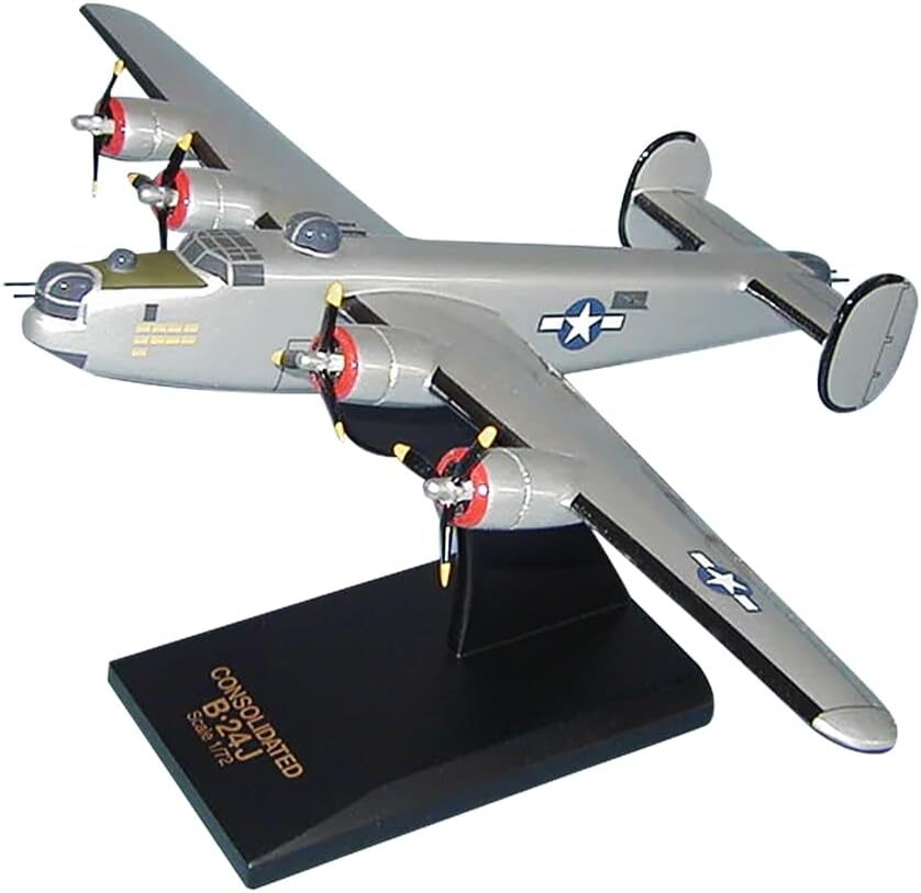 USAAF Consolidated B-24J Liberator Silver Desk Top WW2 Model 1/72 SC Airplane