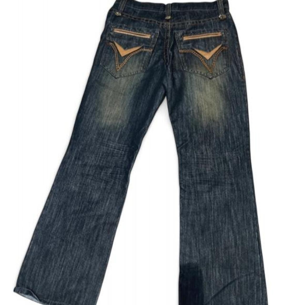 VTG 2000s Route 66 Embroidered Pocket Jeans 32x32 Baggy Cyber Skater Grunge Y2K