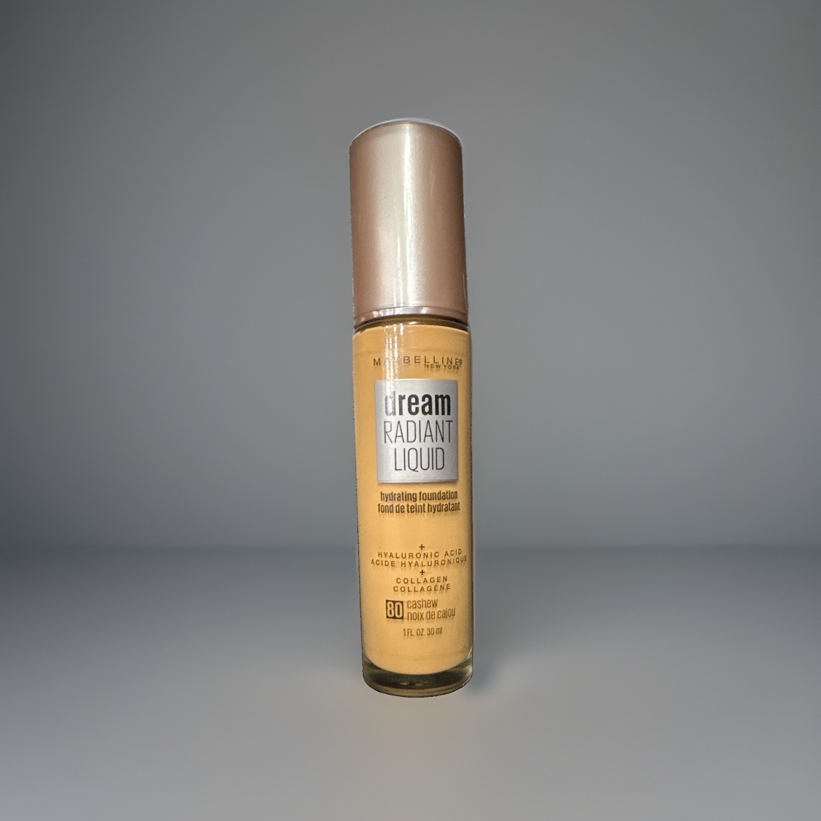 Maybelline New York Dream Radiant Liquid Foundation 80 Cashew HA Collagen 1oz