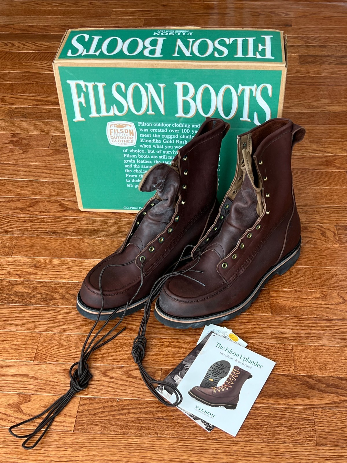 Filson Uplander Hunting Heavy Leather Boots 11 D Filson Uplander Hunting Heavy Leather Boots 11 D