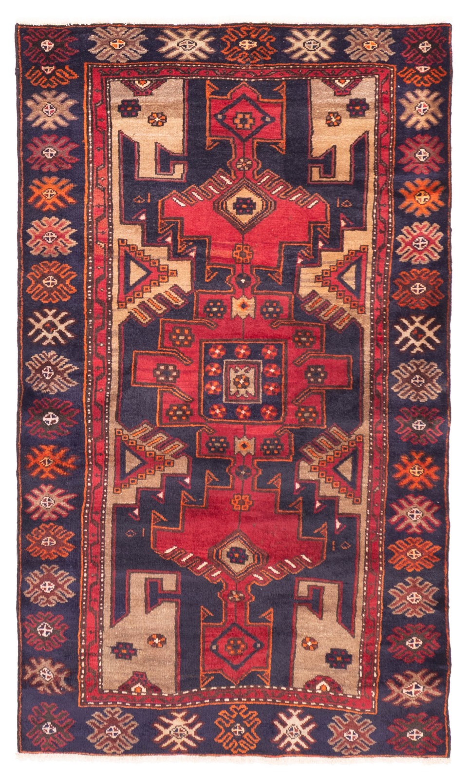 Vintage Hand-Knotted Area Rug 3\'9\