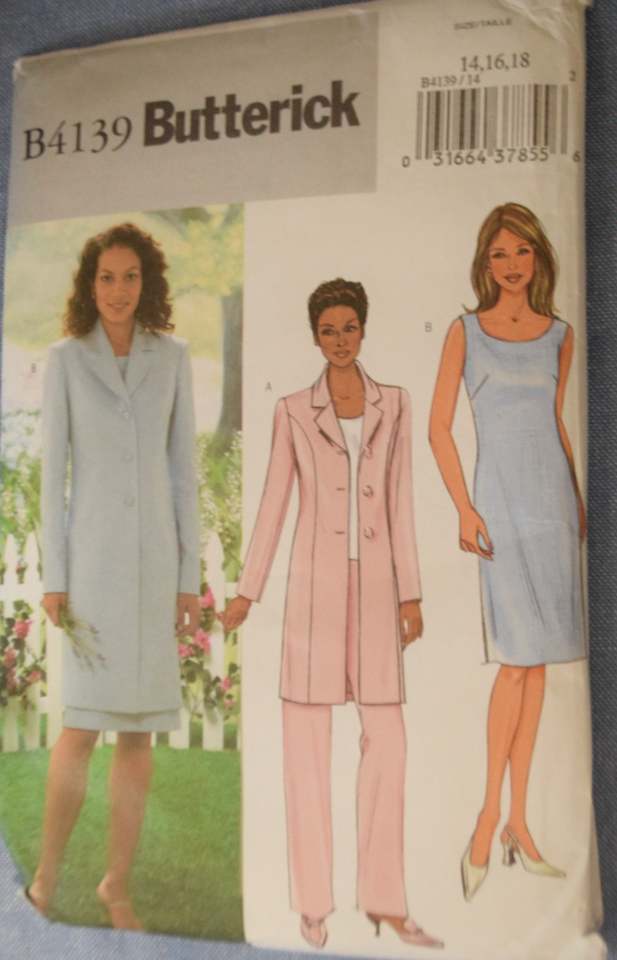 Butterick 4139 Misses\' Jacket Top Dress Pants Sx 14 16 18 Uncut