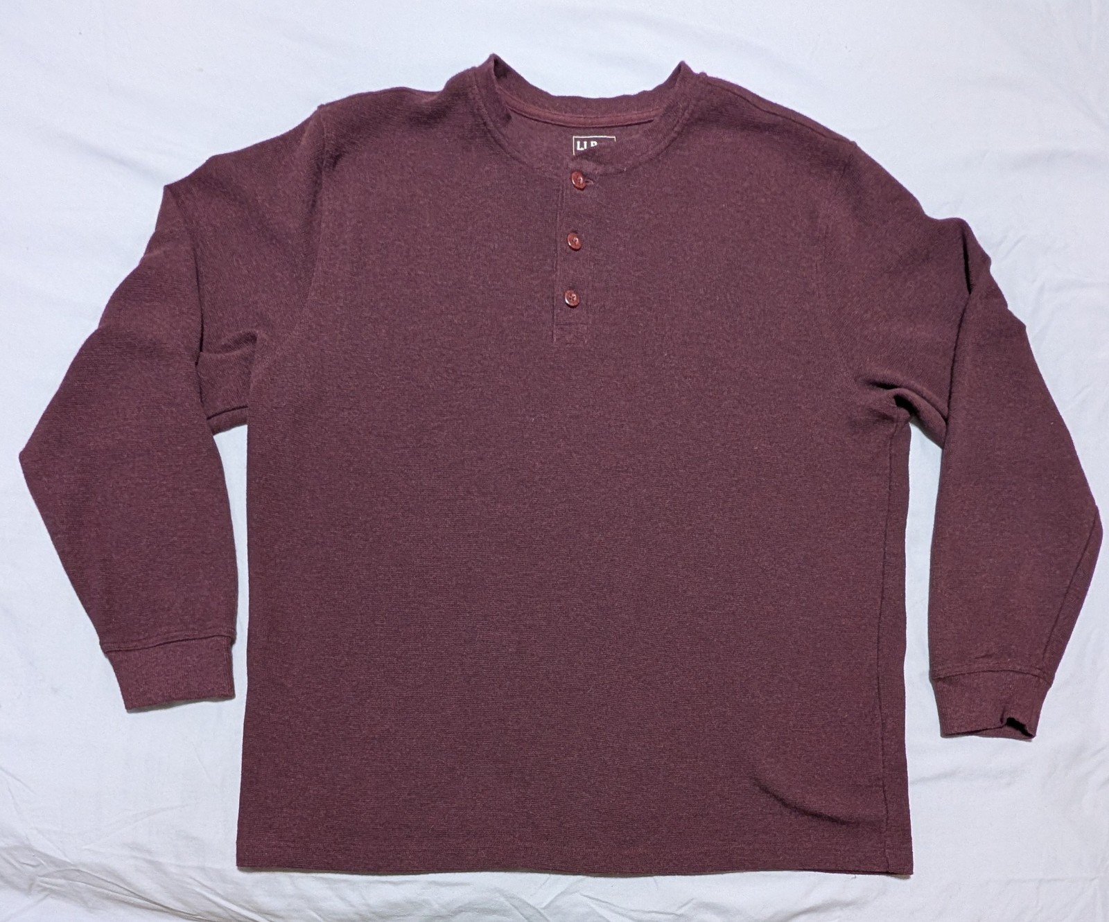 L.L. Bean Henley Shirt Mens XL Regular Maroon Long Sleeve Knit Traditional L.L. Bean Henley Shirt Mens XL Regular Maroon Long Sleeve Knit Traditional