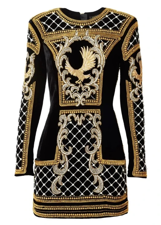 Balmain x H&M Embellished Velvet Mini Dress size L Limited Edition 2010 NWT