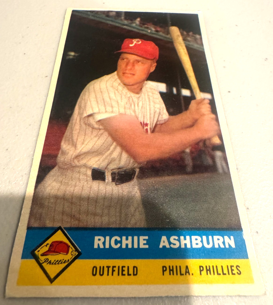 1959 Bazooka Richie Ashburn (Hand Cut very nicely) Short Print rare card 1959 Bazooka Richie Ashburn (Hand Cut very nicely) Short Print rare card