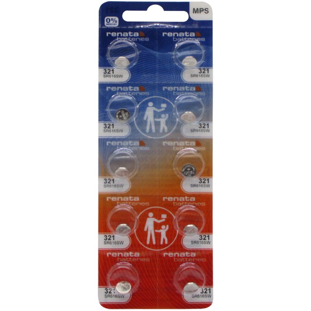 10 NEW RENATA 321 SR616SW SR616W WATCH BATTERIES