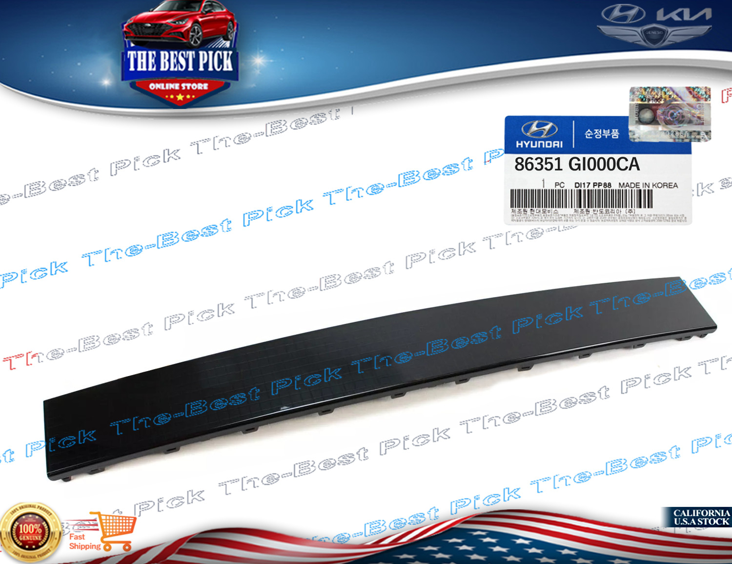 FRONT Bumper Grille Upper Hyundai Ioniq 5 86351GI000CA ⭐GENUINE⭐ 2022-2025
