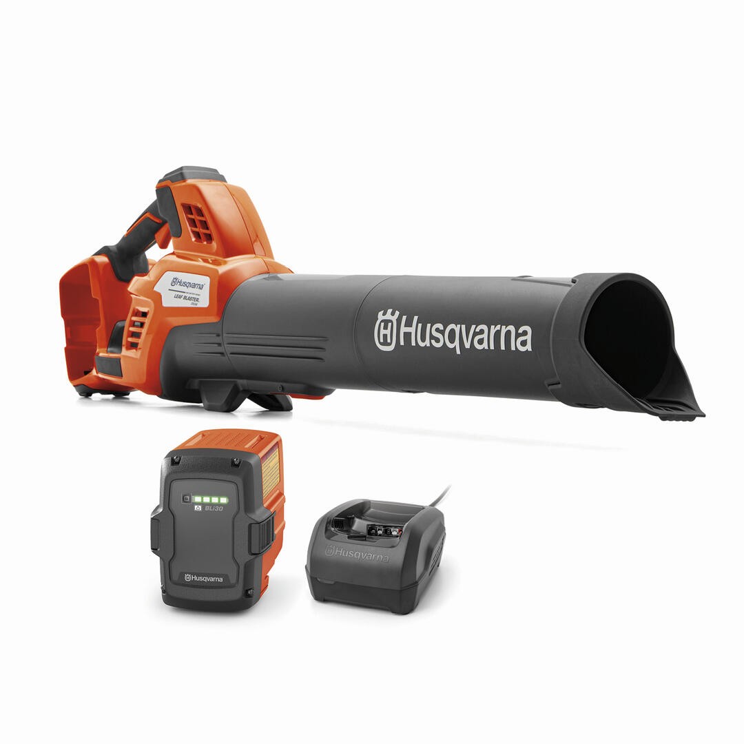 Husqvarna Leaf Blaster 350iB 800-CFM 200-MPH 40V Battery Leaf Blower, Battery... Husqvarna Leaf Blaster 350iB 800-CFM 200-MPH 40V Battery Leaf Blower, Battery...