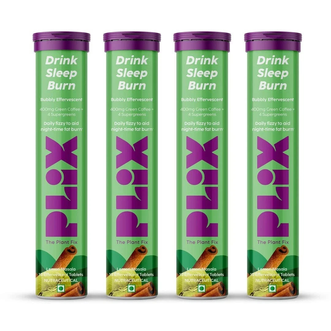 Plix THE PLANT FIX PLIX Green Coffee Bean 15 Effervescent Tabs Pack of 4
