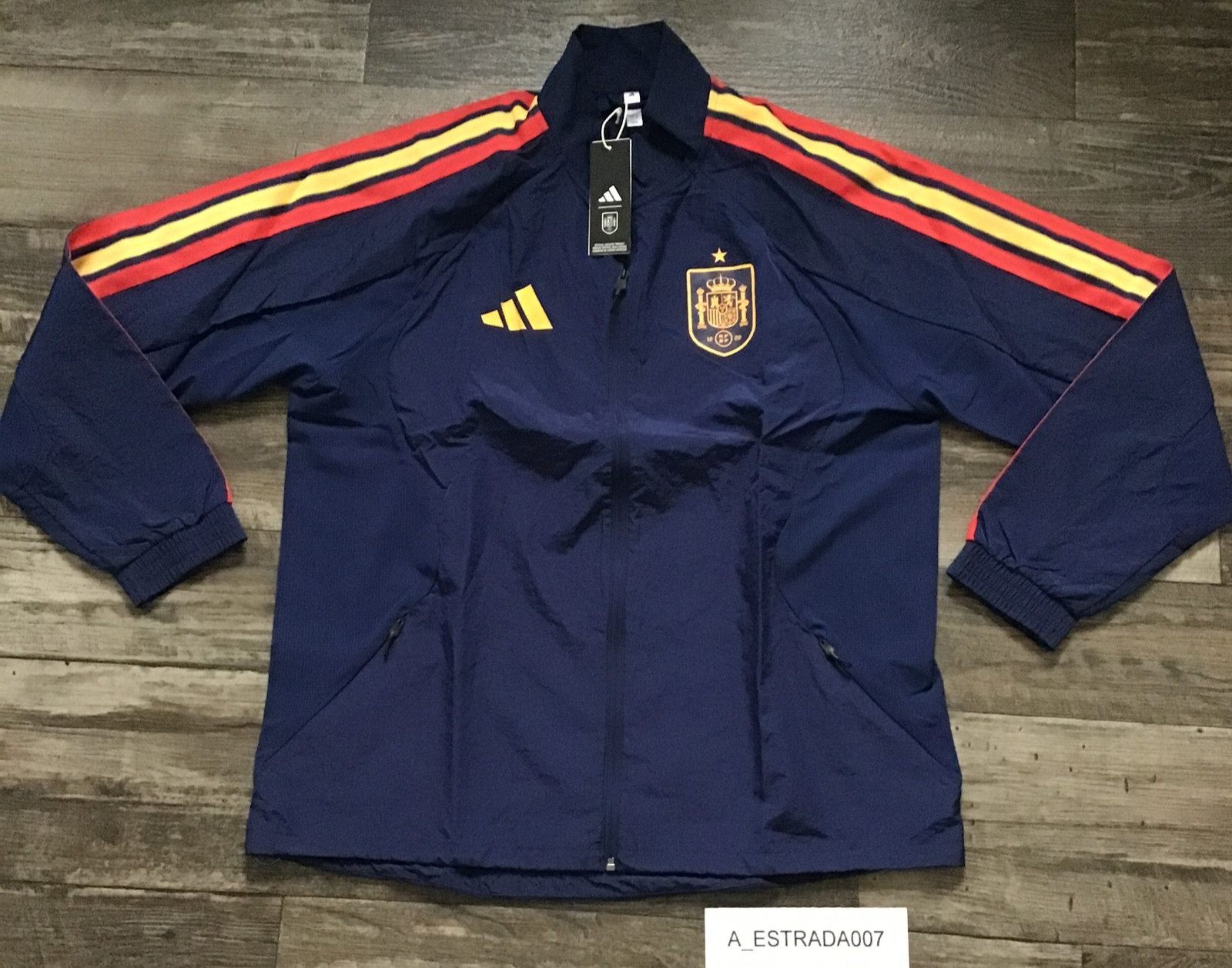 NWT adidas Spain Home Anthem Jacket Blue JZ2253 Men’s Size Large Retail $120
