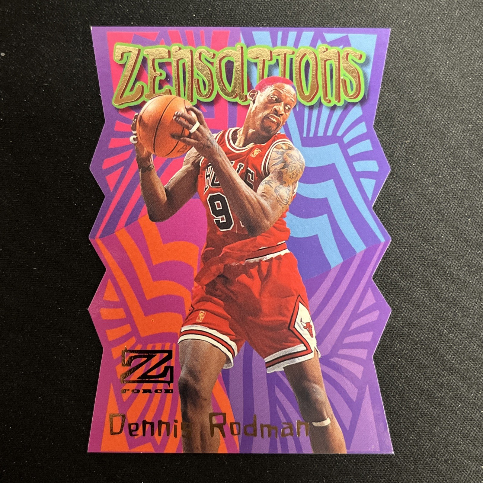 1997-98 SkyBox Z-Force Dennis Rodman Zensations Insert #18ZN Bulls NBA Die Cut 1997-98 SkyBox Z-Force Dennis Rodman Zensations Insert #18ZN Bulls NBA Die Cut