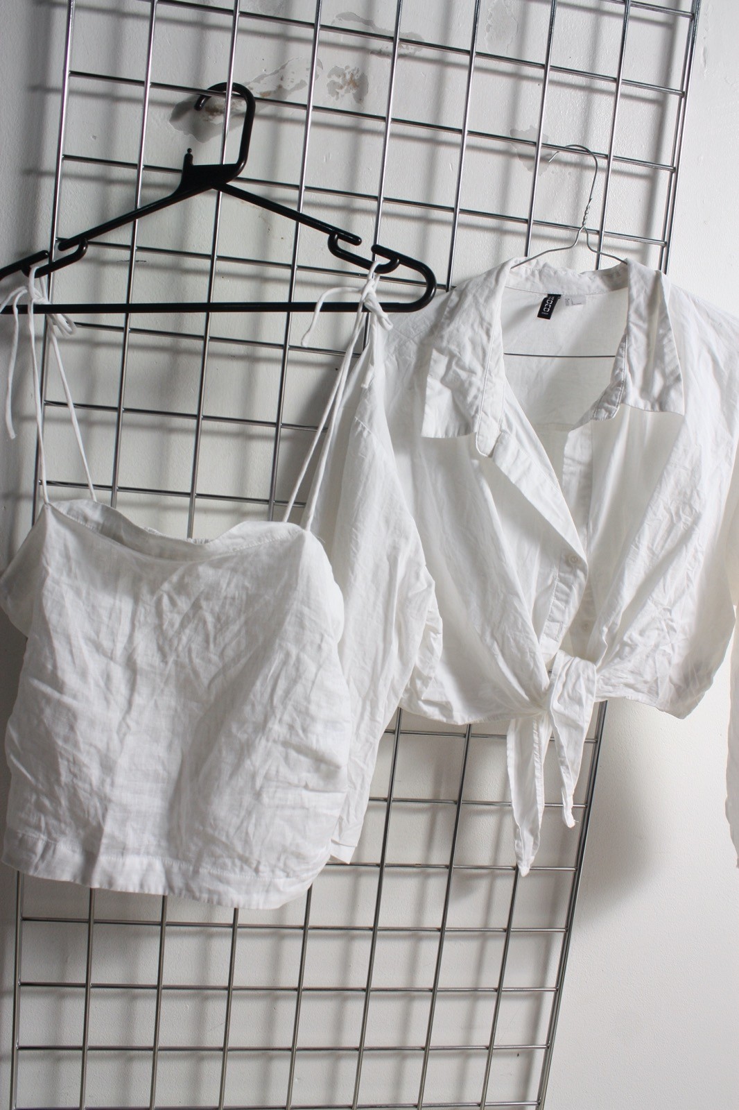 2 x H&M Womens Mixed Mini Top Bundle - White - Size L Large (a16)