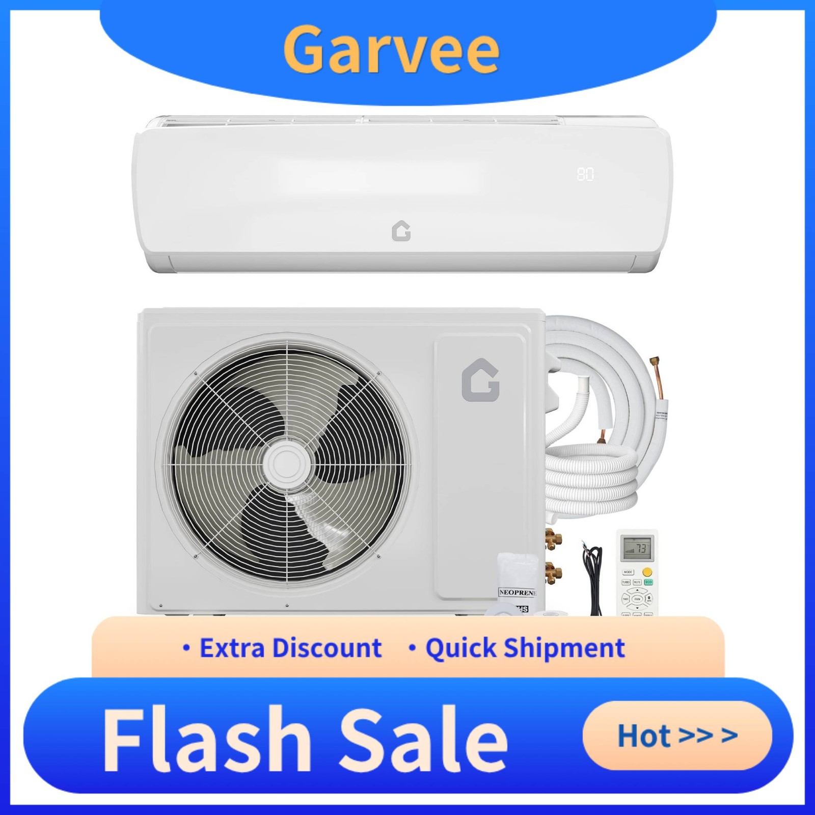 Pre‑Charged Condenser and Complete Installation Kit Included, 19 SEER2 9000 BTU Pre‑Charged Condenser and Complete Installation Kit Included, 19 SEER2 9000 BTU