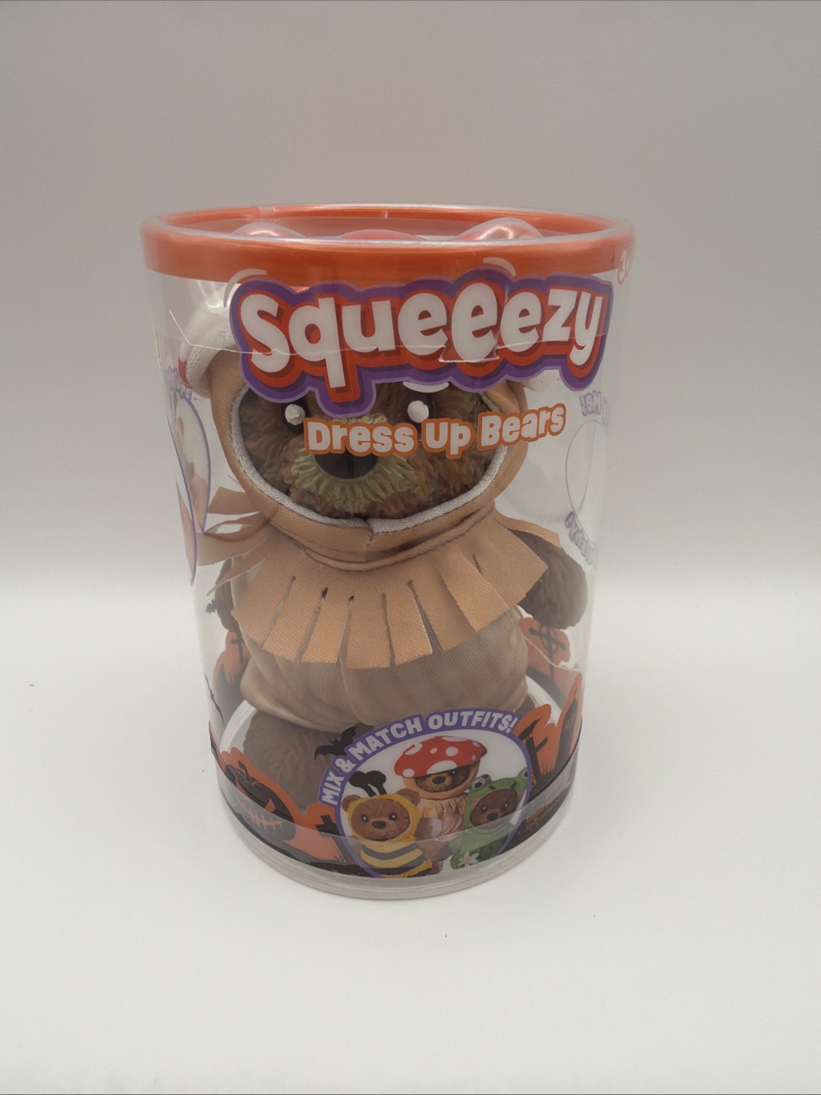 Viral rare toymendous Squeeezy Dress Up Bear Plush Brown Tan