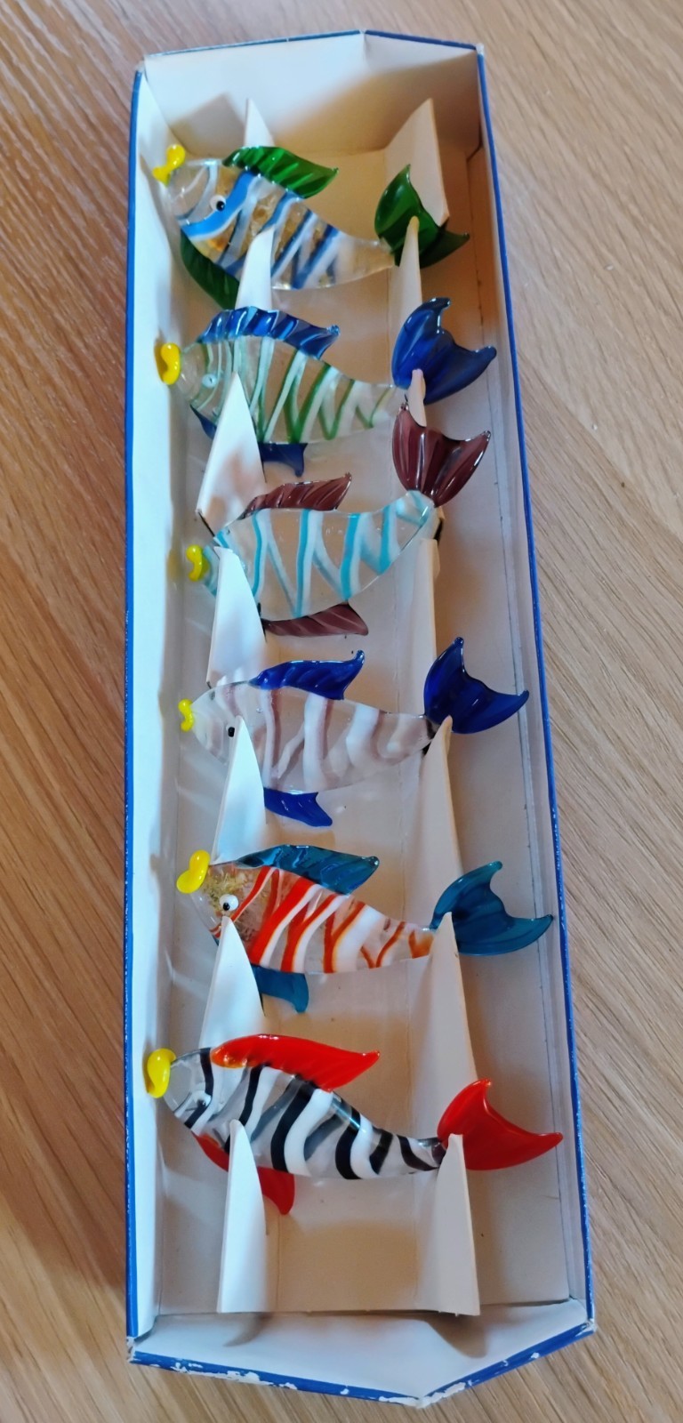 Vintage Murano Glass Campanella Scarl Italy Fish Set of 6 w/ 2 Gold Backed Fish Vintage Murano Glass Campanella Scarl Italy Fish Set of 6 w/ 2 Gold Backed Fish