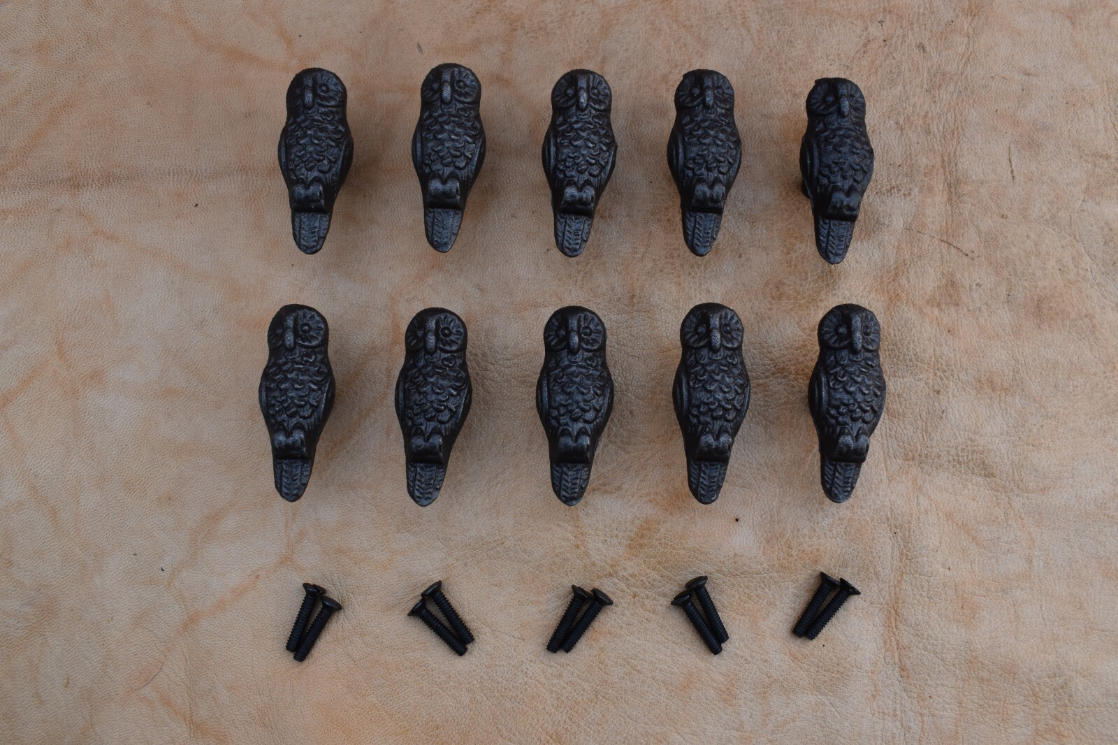 Cast iron door knob owl Shape Cabinet Dresser Drawer Pulls Handles knobs 10 pcs