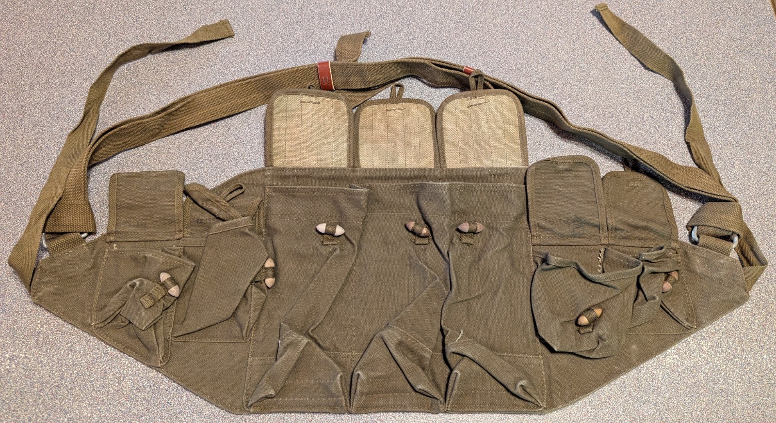 ORIGINAL 1969 VIETNAM WAR CHINESE TYPE 56 CHEST RIG AMMO POUCH 7.62 *USA SELLER*