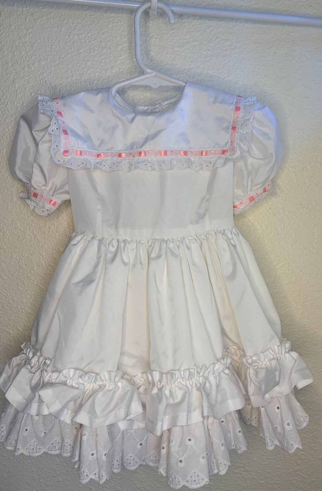 Vintage 1980s White Ruffled Toddler Special Occasion Dress - Mint Condition