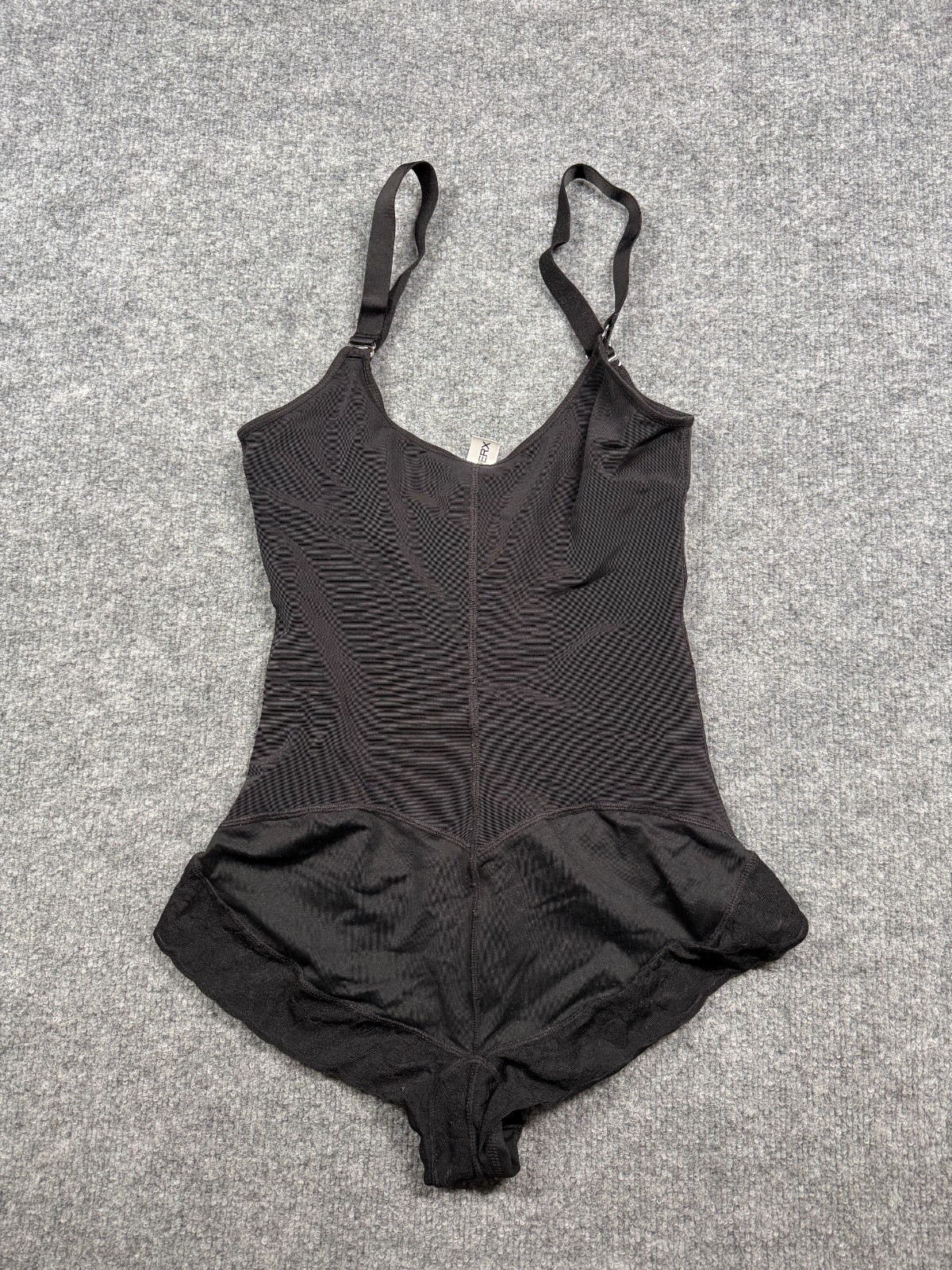 Shaperx Shaping Bodysuit Womens Medium Black Textured Adjustable Straps 2077