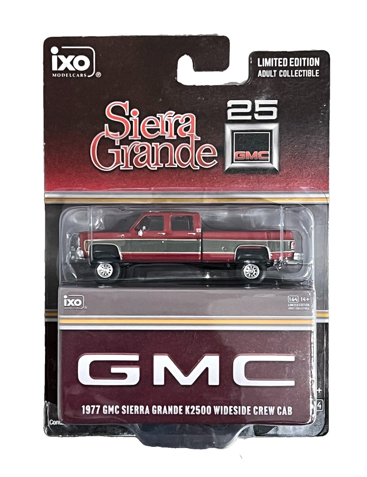 IXO MODELS 1977 GMC SIERRA GRANDE K2500 CREW CAB SQUAREBODY 1:64 SCALE