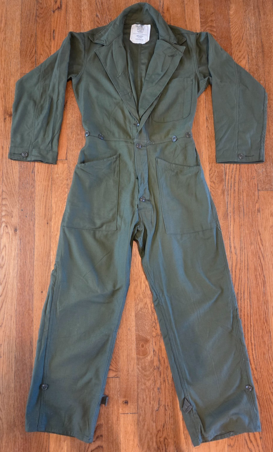 Vintage 1985 US Military OG-107 Cotton Sateen Coveralls Boilersuit Small Medium