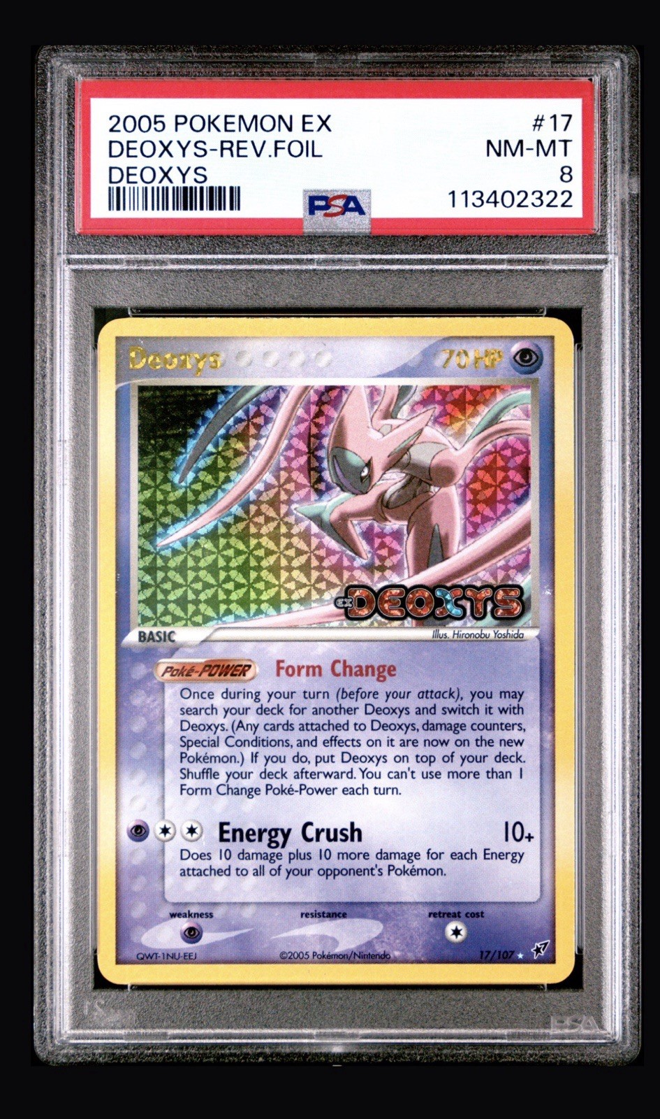 2005 Pokemon Ex Deoxys Deoxys-Reverse Foil #17 PSA 8 2005 Pokemon Ex Deoxys Deoxys-Reverse Foil #17 PSA 8