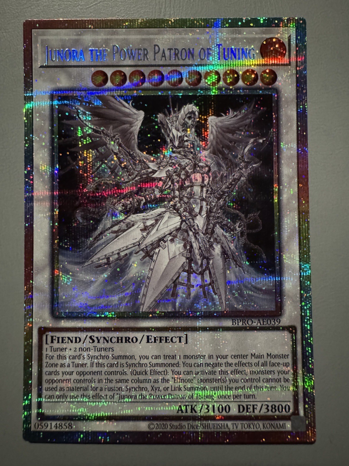 YUGIOH JUNORA THE POWER PATRON OF TUNING ASIA ENGLISH EDITION BPRO-AE039 PSER YUGIOH JUNORA THE POWER PATRON OF TUNING ASIA ENGLISH EDITION BPRO-AE039 PSER