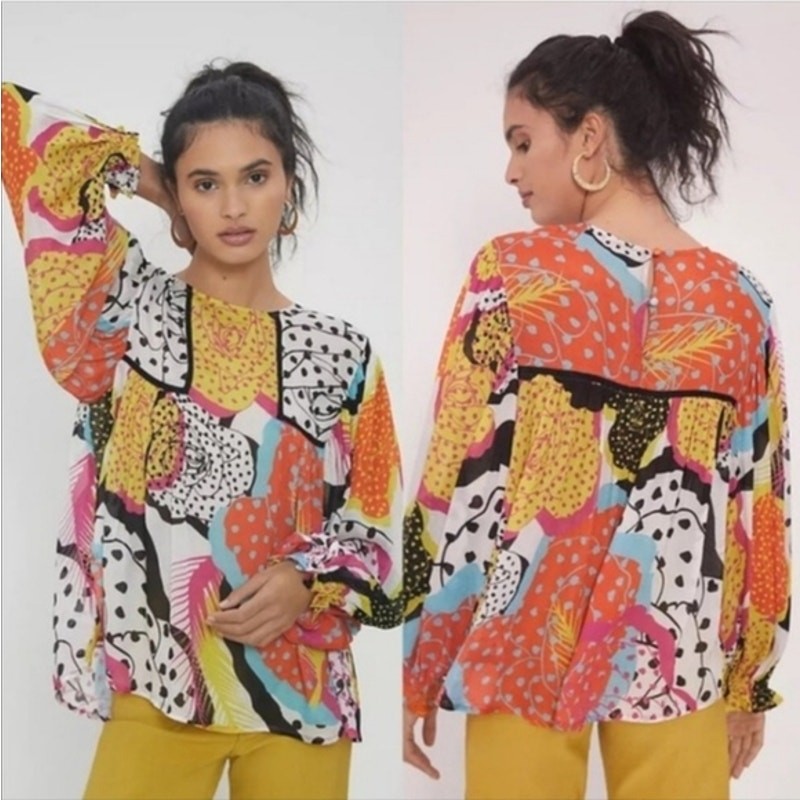 *Preloved* Bl-nk for Anthropologie Miranda Peasant Blouse | L | MSRP $128 *Preloved* Bl-nk for Anthropologie Miranda Peasant Blouse | L | MSRP $128