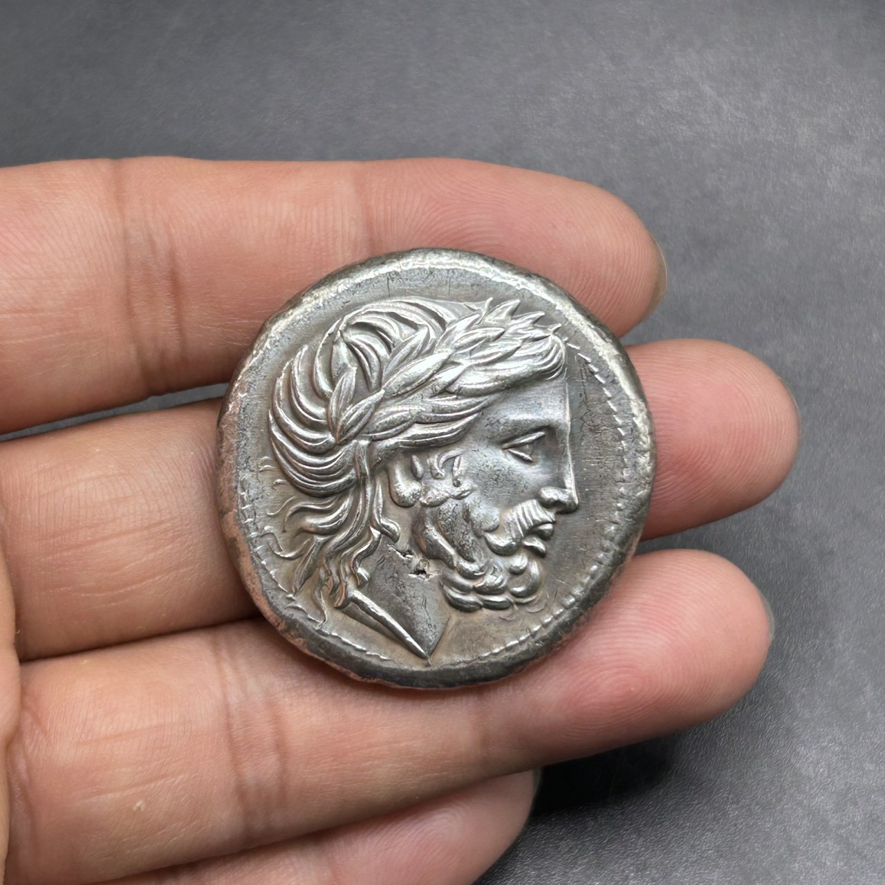 Unique Ancient Roman Greek Large Coated Coin in Good Condition Unique Ancient Roman Greek Large Coated Coin in Good Condition