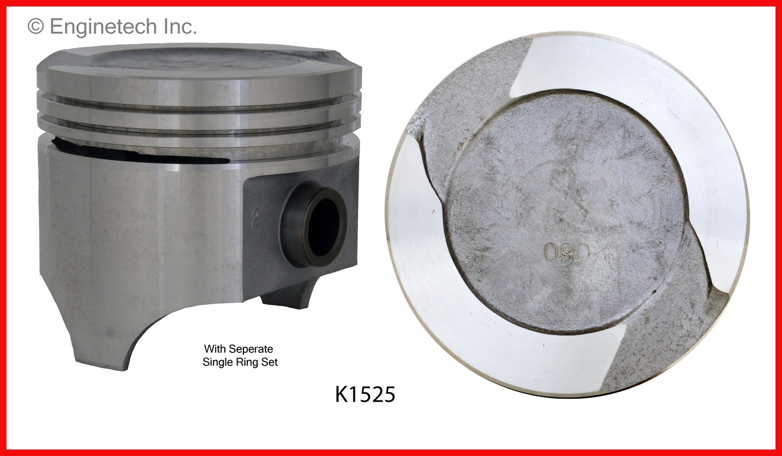 Enginetech K1525(8)030 Engine Piston Kit with Separate Full Ring Stack for Ford